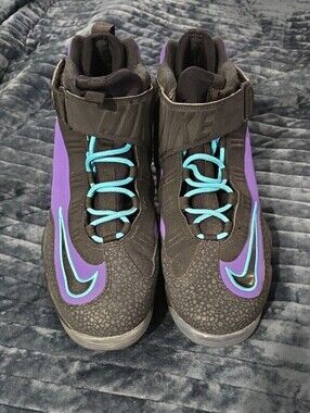 Men Nike Black, Purple & Teal High-Top Sneakers